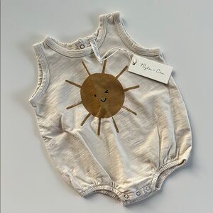 Rylee + Cru Beige Sunburst Romper
